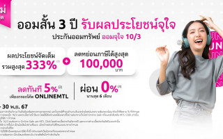 เมืองไทยประกันชีวิต  เปิดตัวประกันออนไลน์ “ออมจุใจ 10/3